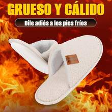 TendenciaLISAPRO Pantuflas Mujer Comodas, Zapatillas Peludas de Casa, Suaves y Cálidas, Pantuflas de Algodón, Forro con Interior Afelpado, Antideslizante, Pantuflas Inviernos para Interiores y ExterioresCalidad premium - Blanco - Ver 5