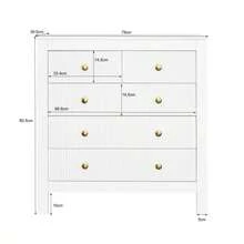 Sideboard, Chest Of Drawers With Special Doors, Gold Handles, Sideboard/Shoe Cabinet/Dressing Table [OLD SKU: WF325795WAA] - White - View 7