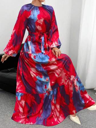 Vestido de mujer con estampado de teñido anudado, estilo árabe, para vacaciones, fiestas, playa, Año Nuevo, San Valentín