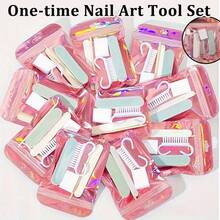 This 5-Piece Nail File Set Includes A Nail File, A Nail Cleaning Brush, And A Sponge Block. It Comes In Pink Holographic Packaging And Features A Sophisticated, Minimalist Design.