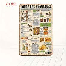 Vintage Beekeeping Metal Sign - Honey Bee Knowledge Educational Farmhouse Decor With Life Cycle, Pollination Process, Beehive Diagrams - Rustic Kitchen, Garden, Classroom, Or Apiary Wall Art - 20. 32x30. 48 Cm - No Wiring Needed - Perfect Beekeeping Gift For Apiarists, Honey Bee Kitchen Decor, Classroom Decoration, Retro Aesthetic, Durable Decoration - 1PC - 查看 2