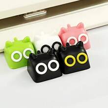 1个个性化3D树脂可爱卡通猫咪键帽，单个创意DIY交叉轴猫咪键帽礼品