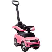 AIYAPLAY Land Rover Discovery Licensed Ride On Car, 2-In-1 Baby Push Car With Removable Push Handle, Foot To Floor Slider With Storage, Protective Guardrail, For Toddlers 18-36 Months, Pink - 粉色 - 查看 2