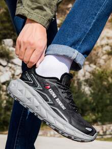 Hiking Casual Shoes, Non-Slip & Durable, Couples' Training & Running Shoes, Shock-Absorbing Sports Sneakers - Black and White - View 7