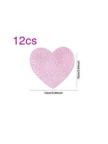 6/12pcs Heart Shaped Coasters, Suitable For Valentine's Day, Wedding, Party, Tabletop Decoration, Coffee Cup Mat, Thanksgiving, Easter, Christmas - Multicolor - View 15