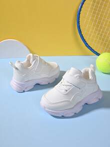 1 Pair Baby/Toddler Casual White Sneakers, Black Shoes For Boys/Girls, Infant/Kids Sports Shoes - White - View 4