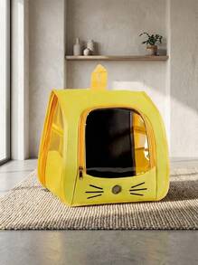 PETSIN 1 chiếc Ba lô đựng thú cưng bằng vải Oxford trong suốt thoáng khí, thích hợp cho chó và mèo nhỏ lên đến 5,5kg, có thể đeo như ba lô, túi đeo vai hoặc cầm tay, túi du lịch di động cho thú cưng dung tích lớn - Nhiều màu - Xem 8