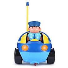 Juguete Coche de Control Remoto de policia Conductor Sonriente Volante facil de Manejar Colores Vivos Materiales duraderos para niñosDivertido, duradero y necesario para regalar a los niños - como en la foto - Ver 3