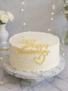 3pcs Birthday Cake Decorative Acrylic Topper Picks, Happy Birthday Gold Glitter Cake Decor, Modern Letter Shape, Creative Baking Supplies, Party Decorations - A - View 9