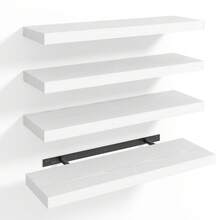 Tomnk Floating Shelves For Bathroom, 4/8pcs 15.8 Inch Wall Mounted Rustic Wood Shelves For Bathroom Storage, Bathroom Decor Back To School - Multicolor - View 1