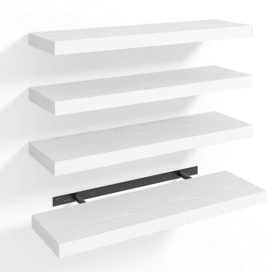 Tomnk Floating Shelves For Bathroom, 4/8pcs 15.8 Inch Wall Mounted Rustic Wood Shelves For Bathroom Storage, Bathroom Decor Back To School - Multicolor - View 1