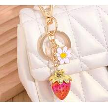 Fashionable Strawberry Pendant, Strawberry Keychain, Backpack Pendant, Bag Charm, Suitable For Daily Wear, Bag Accessory, Gift For Girlfriend, Family, Friends, Classmates, Lover, Birthday, Teacher, Souvenir, Party Favor, Back To School Gift - Multicolor - View 7