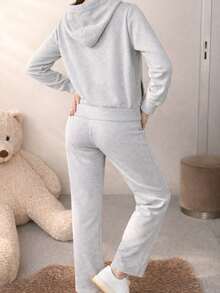 Nes Sport Ladies Set With Diamond Design - Light Grey - View 2