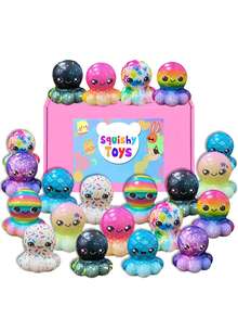 4/8/12/16/17/18/24个迷你柔软可爱动物玩具 - 多种柔软可爱玩具，缓解压力 - 可爱有趣的桌面宠物配件（随机）