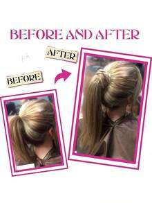 8-14inch Highlight Blonde Ombre Brown Straight Drawstring Ponytail Human Hair Extensions Natural Brazilian Remy Hair Clip In Ponytail For Women Daily Wear