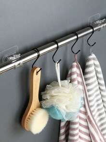 20/16/8/4/2pcs Self-Adhesive Curtain Rod Brackets, Curtain Rod Hooks, Adjustable Curtain Rod Hooks, Suitable For Home, Living Room, Bedroom, Kitchen, Bathroom, Hotel Windows - Multicolor - View 11