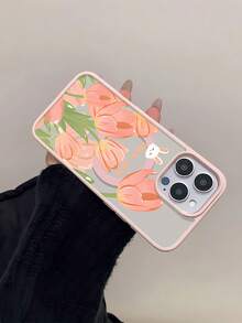 Funda para teléfono Tulip Blossom, compatible con teléfonos ,  17,  16 Pro Max,  15 Pro Max,  13 y  12. Fabricada en TPU, ofrece protección contra golpes y caídas. Una opción encantadora para los amantes de la primavera, perfecta para familiares y amigos, como regalo especial y para ocasiones especiales como cumpleaños y festividades. - Rosa - Ver 5