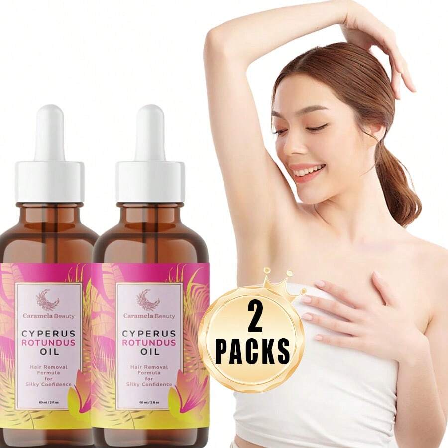 Cyperus Rotundus Oil Skincare Products- 60ml Natural Cyperus Rotundus Oil For Hair Removal, Facial Care Products,Moisturizing & Soothing Cyperus Oil For Reducing Body Hair Growth, Hair Removal Oil Ideal For All Skin Types,Essential For Daily Life,Korean Skincare Products,Festival Gift. - 2pcs - 查看 1