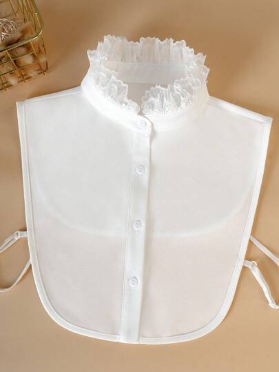1pc Solid Color Lace Collar, Elegant Casual Versatile New Spring/Summer Design