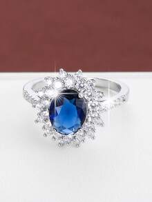 1pc Elegant Sunflower Design Cubic Zirconia Inlaid Fashion Ring For Women