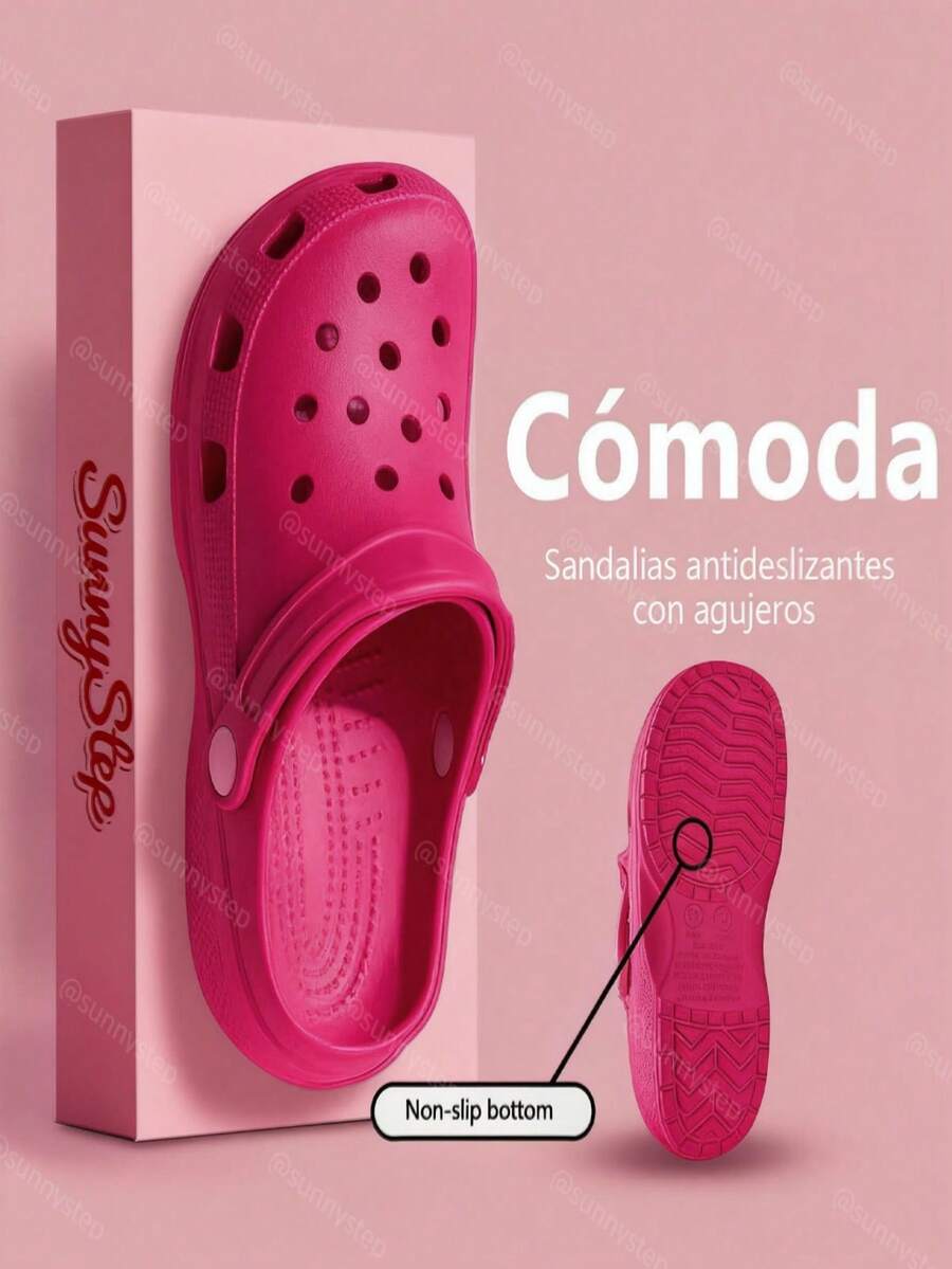 Zapatillas para Mujer de EVA de Alta Calidad - Talón de 3,7 cm (1,46 Pulgadas) con Efecto Alargador, Antideslizantes y de Secado Rápido, Resistentes al Olor y a la Suciedad, Ultra Cómodas Sin Ruido, Diseño Minimalista Moda Aptas para Interior, Exterior, Playa y Uso Diario (Multiuso Fácil de Limpiar y Mantenimiento) - Rosa Fucsia - Ver 1