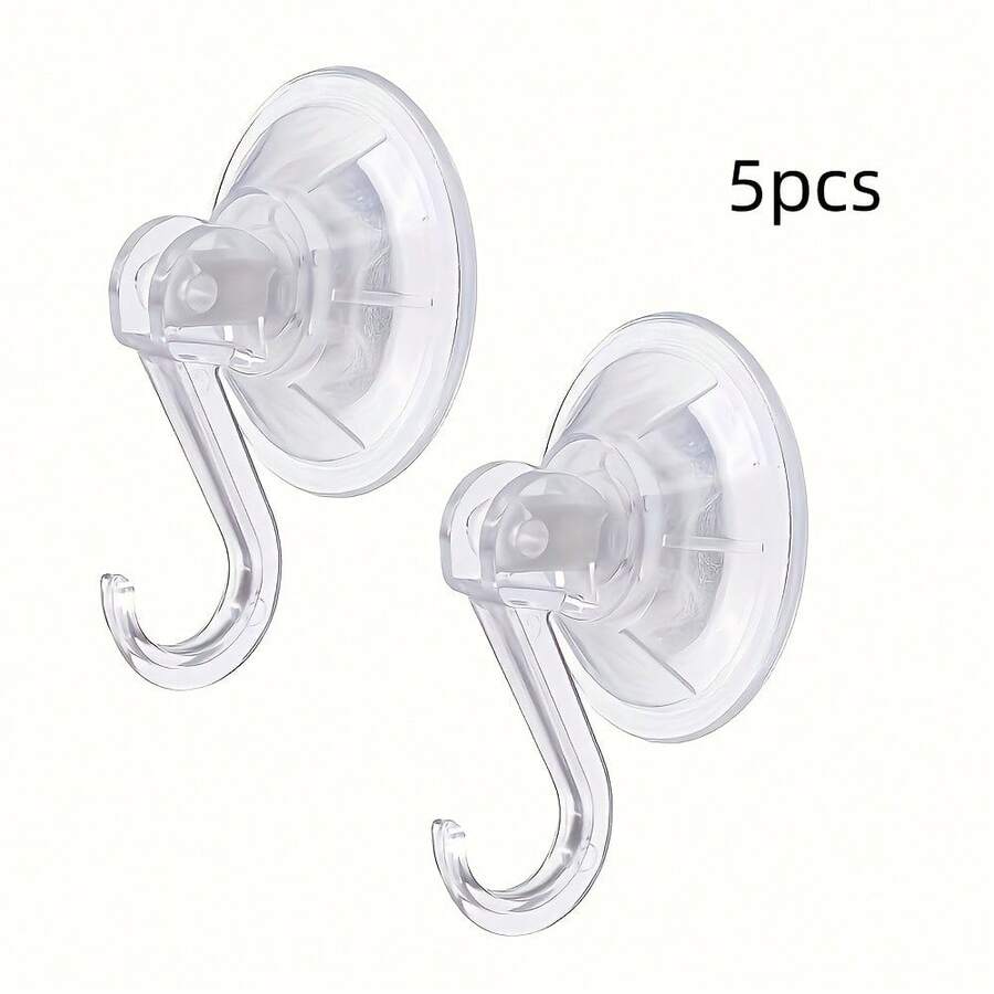 Bộ 2/5 móc hút chân không trong suốt, móc dán nhà tắm, nhà bếp không cần khoan, móc dính trong suốt.