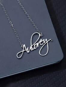1pc Gold Multi-Font Style Optional Custom Cursive Letter Pendant Necklace - Personalized Stainless Steel Name Chain, Perfect For Ladies Birthday And Graduation Gifts Thanksgiving Christmas Gold,Rose Gold Stylish,New Year Glamour - Multicolor - View 13