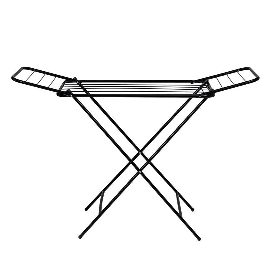 Stainless Steel Reinforced Floor Clothesline Secalux With Wings, Foldable, Portable, Large, For Apartments - Black - View 1