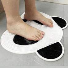 40厘米/15.76英寸 * 33.5厘米/13.19英寸熊猫造型防滑易清洁背部清洁刷，适用于沐浴、浴室清洁、足部清洁，带吸盘 - 黑與白 - 查看 4