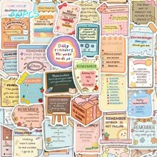 50张励志英文卡通趣味精美贴纸，自粘式，可用于桌面、手机壳、笔记本等。 - 彩色 - 查看 10