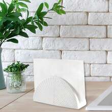 1 件装桌巾架，优雅陶瓷纸巾架，立式纸巾盒，白色，适用于家庭、酒店厨房和餐厅装饰，白色浮雕纸巾架，厨房餐巾架，适用于派对和餐厅的餐桌和台面。 - 彩色 - 查看 3