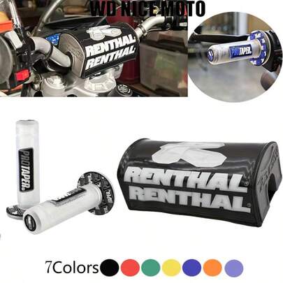  WD NICE MOTO Universal Motorcycle Chest Pad, Motorcycle Handlebar Grips, Dirt Bike And ATV Accessories, Fits 28MM Tapered Handlebars, Diamond Shock-Absorbing Foam Chest Pad, And Professional Handlebar Grips