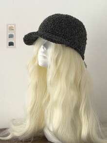 优雅奢华针织棒球帽，复古时尚保暖针织报童帽，适合秋冬季女士佩戴 - 彩色 - 查看 5