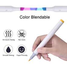 24PCS Finecolour artista color del rotulador Boceto Manga gráfico pintar con bolsa de almacenamiento bolsa multi, Marker Pen Set,36753615 - Multicolor - Ver 1