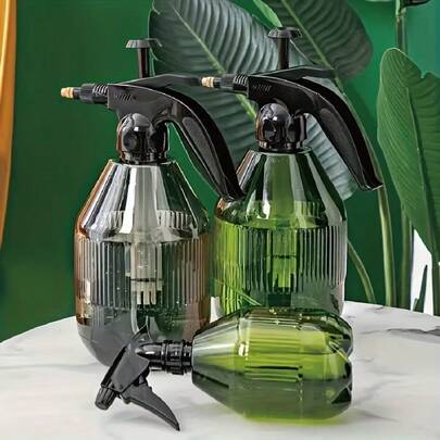 1个750毫升/2升细雾手持喷雾瓶，带可调节喷嘴 - 顶部按压式，压力喷雾器，适用于室内/室外园艺、家居清洁