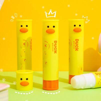 2026 New 1pc/Set Cute Duck-Shaped Solid Glue Student Stationery Diy Handmade High-Viscosity Glue Stick Portable Solid Glue Cartoon Cute Shaped Solid Glue Suitable For School Students,Office Supplies, Back To School, School Supplies Valentine's Day And New Year Gifts Festival Gifts Are Essential During The Back-To-School And Back-To-School Seasons