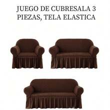 VENECIA Forros para sillones- Fundas de sofa elastica set 3 piezas, comodidad y diseño de burbujas - Marrón Chocolate - Ver 1