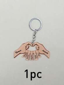 LICVIC 个性化心形多手亚克力钥匙扣，可定制姓名家庭钥匙扣，可爱定制钥匙扣，送给孙辈的圣诞礼物，可定制3-7个名字的包包挂饰，心形图案钥匙扣，女士钥匙扣，送给爸爸的礼物，圣诞礼物，圣诞节，卡通，朋友，家人，妈妈，女孩，儿童