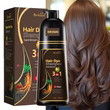 Ginseng Hair Dye Shampoo 21.13 Fl. Oz, Containing Ginger And He Shou Wu Extracts, Moisturizes And Is Gentle And Non-Irritating, Quickly Covers Gray Hair, And Provides Long-Lasting Color. Available In Black, Brown, And Chestnut Brown, Suitable For All Hair Types. - 棕色 - 查看 7