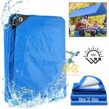 1 Pieza Lona De PláStico,Cubierta Para Lluvia De 3*4 Metros De Largo, Impermeable Doble Cara, Cubierta Protectora Multiusos, Lona Impermeable, Resistente A Los Rayos UV, Impermeable Y Transpirable, Adecuada Para Terrazas, Jardines, Gallineros, Cobertura Exterior, Tela Exterior Duradera, Adecuada Para RamadáN Al Aire Libre, AñO Nuevo, DíA De San ValentíN, Uso En Invierno, Toldo Impermeable Para Porche, Adecuada Para Cubiertas De Refugio De Lluvia Pesada En Terrazas, Porches, Jardines, Gallineros - Azul - Ver 12