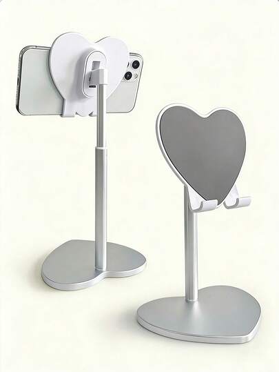 Adjustable Desk Phone Stand, Retractable Phone Holder, Slouchy Phone Stand, Universal Phone Support, Rabbit Stand, Heavy Duty Round Base Stand, Great Gift, Essential For Study And Work Compatible With IPhone, Android Phone, Gift For Birthday, Family, Friends Gifts Birthday Phone Accessories Strong Load-Bearing