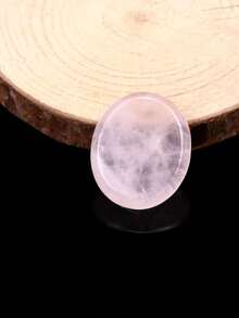 2pcs/Set Amethyst & Rose Quartz Thumb Stone Set - Handcrafted Natural Crystal, Glossy Surface, Polished Gemstone, Smooth Finish, Suitable For Yoga Studio, Office Use, 25*30mm Oval Crystal Massage Stone - Multicolor - View 9