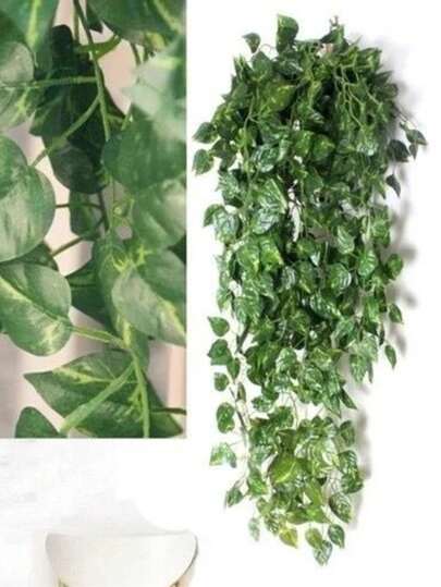 4 Metros Hera Verde Planta Artificial Trepadeira Ramas Folhagem Pendente Decoração Sala