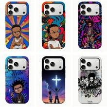 Una elegante funda para teléfono que no incluye cordón ni soporte Boondocks Riley 2-In-1 Film Phone Frosted para 17/16/15/14/13/12 Pro 14 15 16 17 Plus 11/X/Xsmax/Xr//8/Se. Funda protectora de doble capa reforzada, a prueba de caídas, anti-amarilleo y con colores brillantes. - Patrón 2 - Ver 3