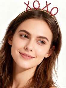 Diadema con forma de corazón, diadema con adornos de strass y lentejuelas en forma de corazón - Multicolor - Ver 12