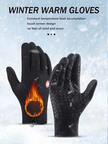 Outdoor Windproof Gloves, Finger Protection And Warmth, Cycling Gloves, Compatible With Touch Screens, Valentine's Day Gift - màu đen - Xem 4