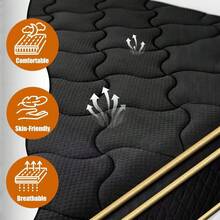 12" Queen Hybrid Mattress In A Box - Medium Firm With Cooling Gel Memory Foam & Pocket Springs For Support, Pressure Relief, Motion Isolation - Includes 365-Night Trial. - 黑色 - 查看 6
