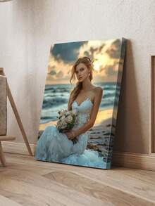 1pc Customized Canvas Wall Art, Frameless Canvas Print, Indoor Framed Canvas Wall Decor, Print Your Family Photo, Anniversary Gift, Valentine's Day Decor, Room Decoration, Suitable For Anniversary, Birthday, Wedding, Valentine's Day, Mother's Day, Father's Day, Housewarming, Party, Wedding Decoration, Customizable Item, Custom Gift, Family Gift, Ideal Gift For Couples, Family, Loved Ones, Pets, Friends - Multicolor - View 6