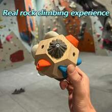 Dodecagon Wooden Climbing Training Ball With Removable Rock Holds, Portable Finger Strength Trainer, Hand Grip Strengthener For Bouldering Climbers - A - View 7