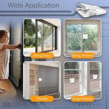 Paquete de 4 cerraduras para puerta corredera, cerradura a prueba de niños para puerta corredera, cerradura de ventana deslizante fácil de instalar, cerradura de  para puerta - / - Ver 5
